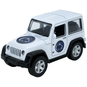 toy white Jeep with Penn State graphics